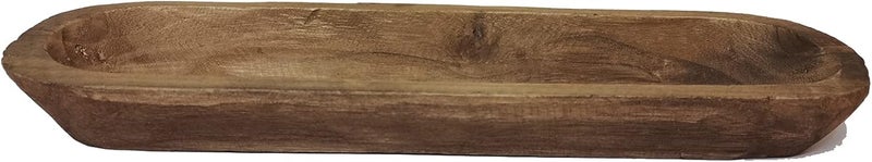 linsuo Wooden Dough Bowl Decor, Vintage Wooden Bowl Hand Carved Home Decor for Dining Table Center, Living Room, Kitchen Decor. (20inch brown) - Image 3